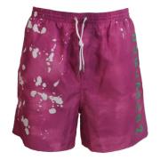 Menns Rosa Tie Dye Logo Strandshorts