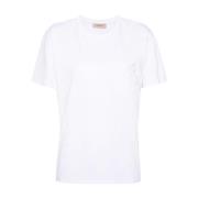 Blomster Patch Crew Neck T-skjorte