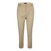 Beige Bomull Stretch Sigarett Bukser