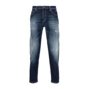 Blå Distressed Skinny Jeans