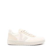 Beige Sneakers Kornet Tekstur Perforert