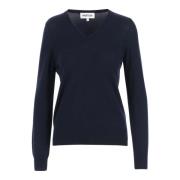 Navy Blue V-Hals Ullgenser