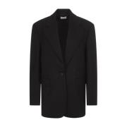 Svart Ull Over-Cut Blazer Jakke