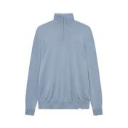 Sommerhimmel Half-Zip Merino Strikkgenser