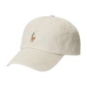 Beige Stretch-Bomull Ball Cap Khaki Tan