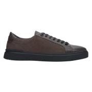 Herre Brun Lær & Velur Sneakers Er00113450