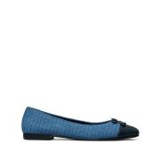 Quiltet Cap-Toe Ballett Denim Sko