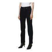 Svart Malena Straight High-Waist Jeans