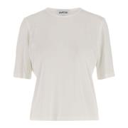 Modal Cashmere Crew Neck T-skjorte Hvit