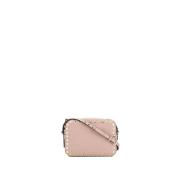 Studded Rosa Skinn Crossbody Veske