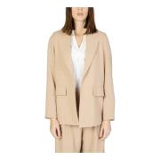 Beige Revers Blazer