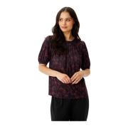 Rød Grazia Bluse med Puff-ermer