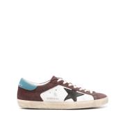 Burgundy White Suede Sneakers