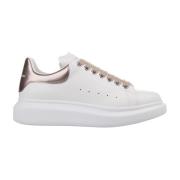 Hvite Rosa Metallisk Skinn Sneakers