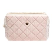 Velvet Square Quilted Make-Up Pouch Liten Sparkled Blek Rosa