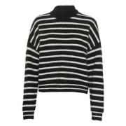 Stripete Pullover - Svart/Hvit