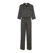 Sort Slips/Prik Jumpsuit Bukser