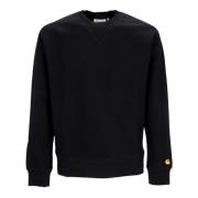 Sort/Gull Crewneck Sweatshirt Myk Passform