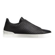 Sorte Triple Stitch Skinn Sneakers