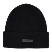 Svart Cashmere Beanie Lue