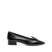 Sort Skinn Ballerina Pumps