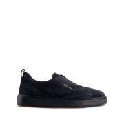 Blå Broderte Slip-On Sneakers