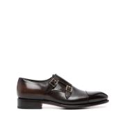 Brun Monk Strap Lær Sandaler