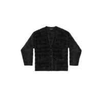 Svart Logo Cardigan Faux-Fur Design