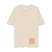 Beige Jersey Logo T-skjorter og Poloer