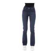 Trendy Regular Jeans med Logo Knapp