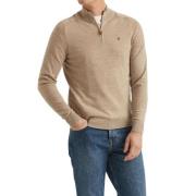 Khaki Morris Stockholm Merino John Zip Relaxed Fit Strikk