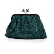 Grønn Rhinestone Clutch Veske