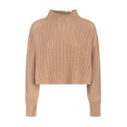 Beige Openwork Rib Sweater