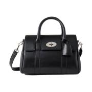 Liten Bayswater Satchel, Svart High Shine