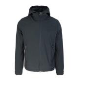 Svart hette softshell jakke