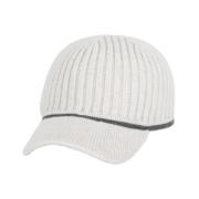 Ivory Strikket Baseballcap med Messingdetalj