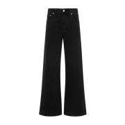 Svart Denim Wide Leg Jeans