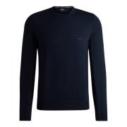 Blå Crew Neck Genser