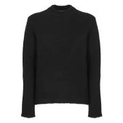 Svart Alpakka Crewneck Genser