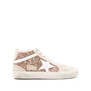 Beige Glitter Hvit Stjerne Sneakers