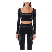 Svart Aktiv Crop Top Aw24