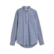 Blå Regular Poplin Micro Gingham Skjorte