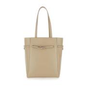 Beige Tote Bag med Justerbare Spenner