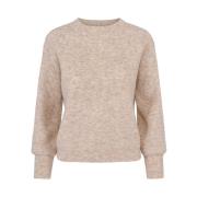 Mohair Sleeve Pullover Strikket Genser