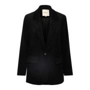 Langermet Blazer Jakke Pitch Black