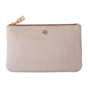 Hvit Glidelås Flat Clutch