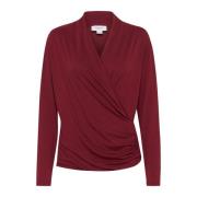 Drapert Wrap Bluse Tawny Port