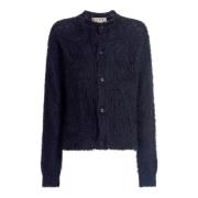 Svart Mohair Cardigan Sweater