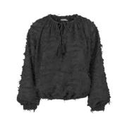 Svart Tassel Bluse Skjorte