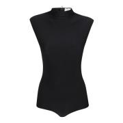 Svart Elegant Bodysuit for Kvinner